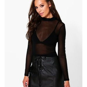 Black mesh bodysuit